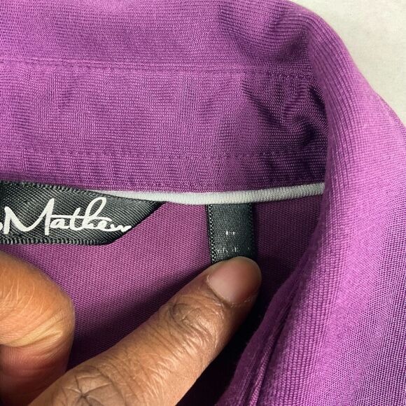 Travis Mathew Mens Polo Shirt Purple Stretch Short Sleeve Button Up Top MEDIUM - Picture 6 of 12